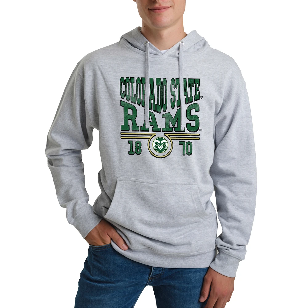 Unisex Uscape Apparel Heather Gray Colorado State Rams Standard Pullover Hoodie