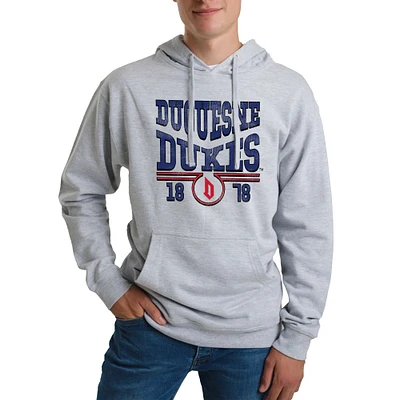 Unisex Uscape Apparel Heather Gray Duquesne Dukes Standard Pullover Hoodie