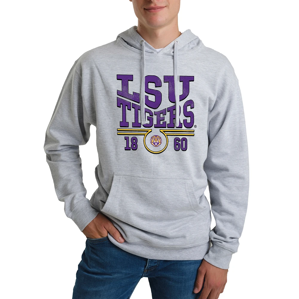 Unisex Uscape Apparel Heather Gray LSU Tigers Standard Pullover Hoodie