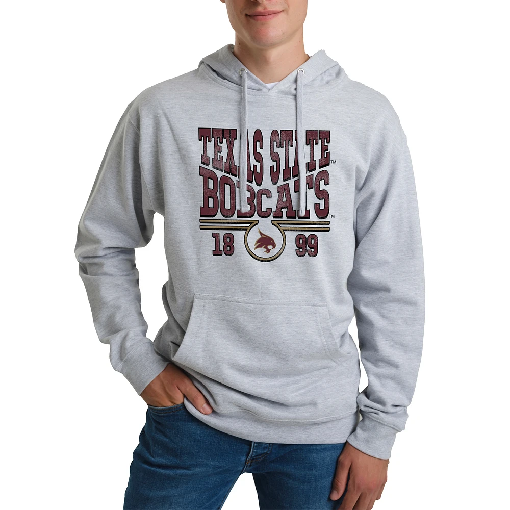 Unisex Uscape Apparel Heather Gray Texas State Bobcats Standard Pullover Hoodie