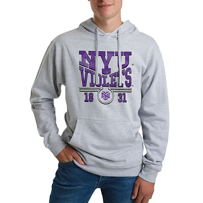 Unisex Uscape Apparel Heather Gray NYU Violets Standard Pullover Hoodie