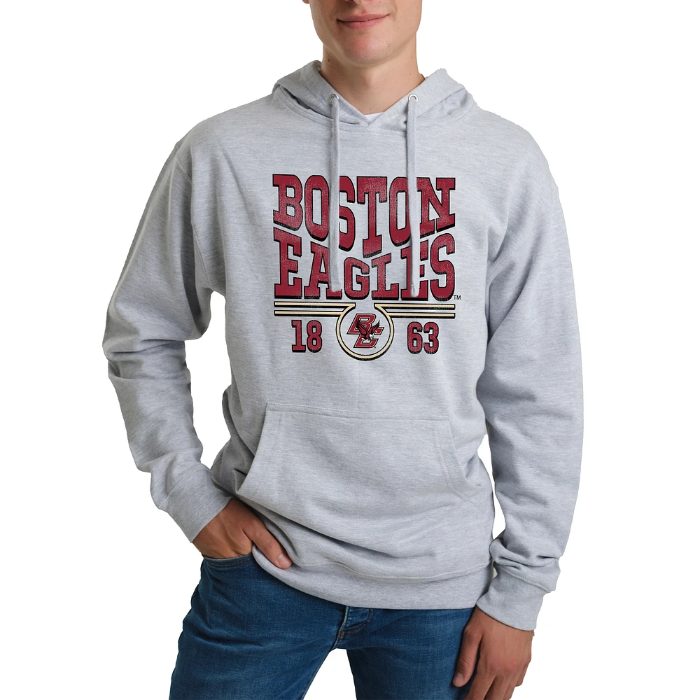 Unisex Uscape Apparel Heather Gray Boston College Eagles Standard Pullover Hoodie