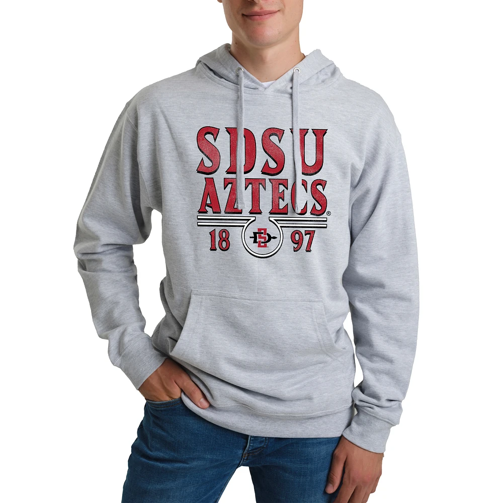 Unisex Uscape Apparel Heather Gray San Diego State Aztecs Standard Pullover Hoodie