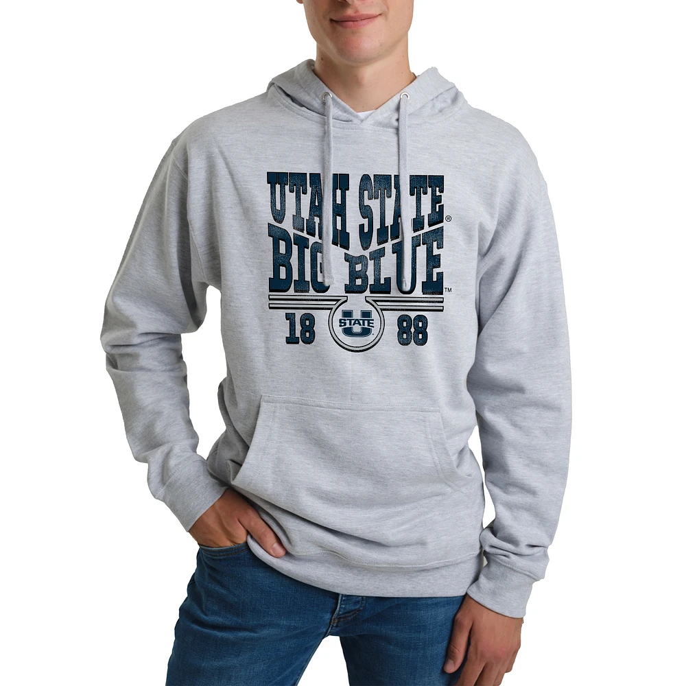 Unisex Uscape Apparel Heather Gray Utah State Aggies Standard Pullover Hoodie