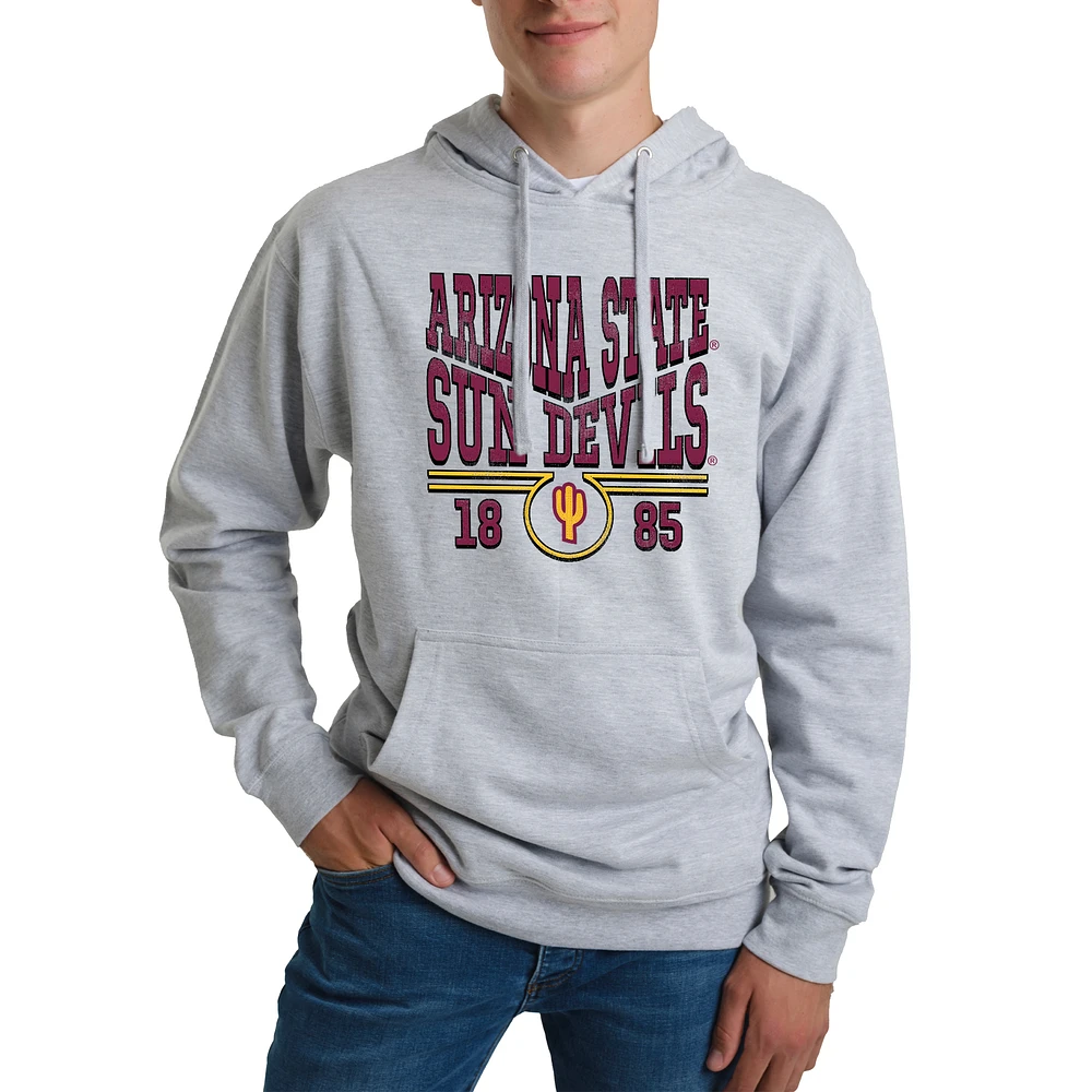 Unisex Uscape Apparel Heather Gray Arizona State Sun Devils Standard Pullover Hoodie