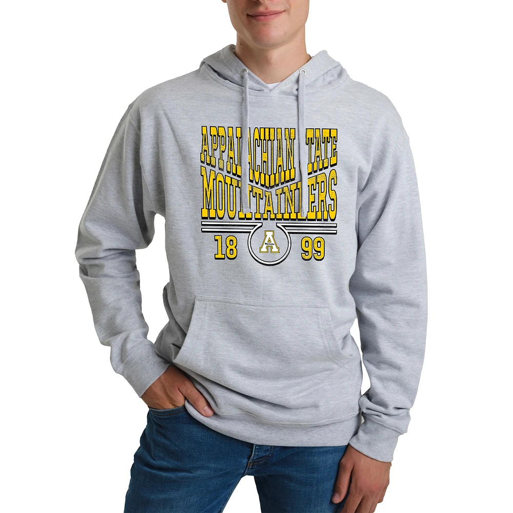 Unisex Uscape Apparel Heather Gray Appalachian State Mountaineers Standard Pullover Hoodie
