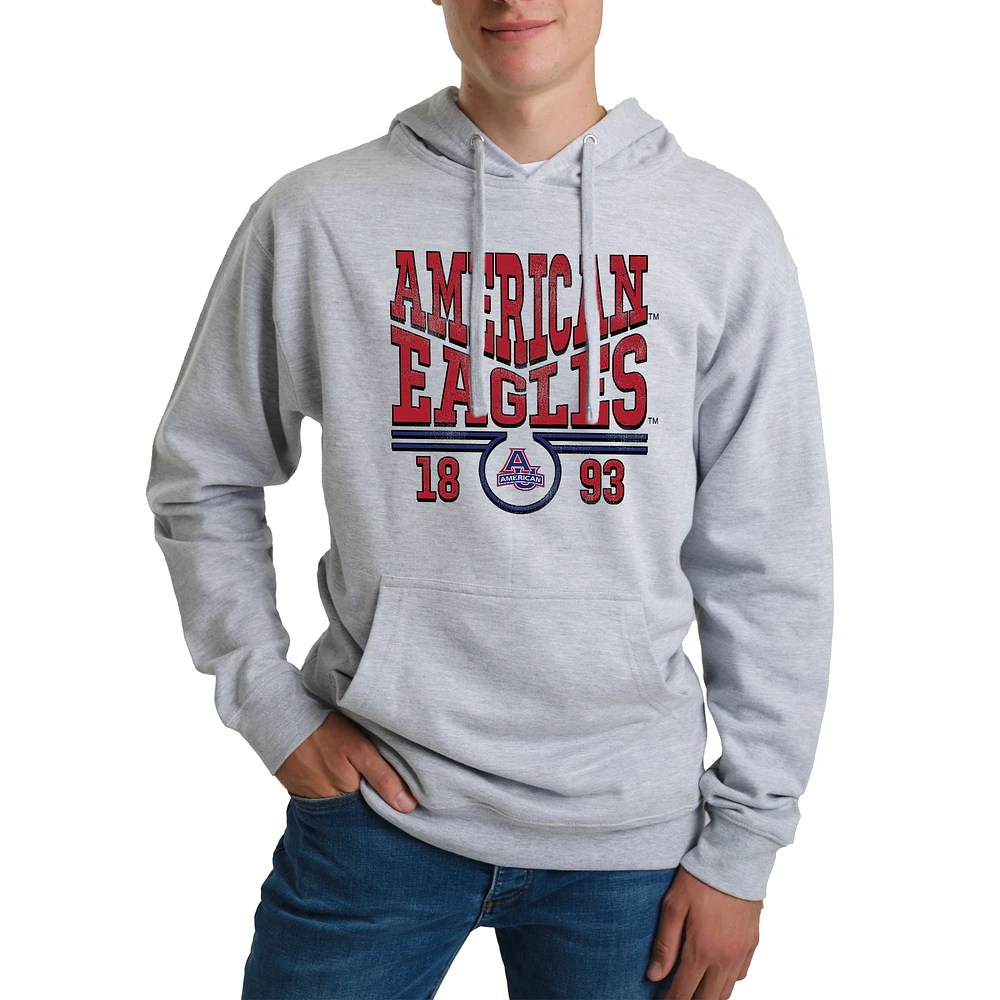Unisex Uscape Apparel Heather Gray American University Eagles Standard Pullover Hoodie