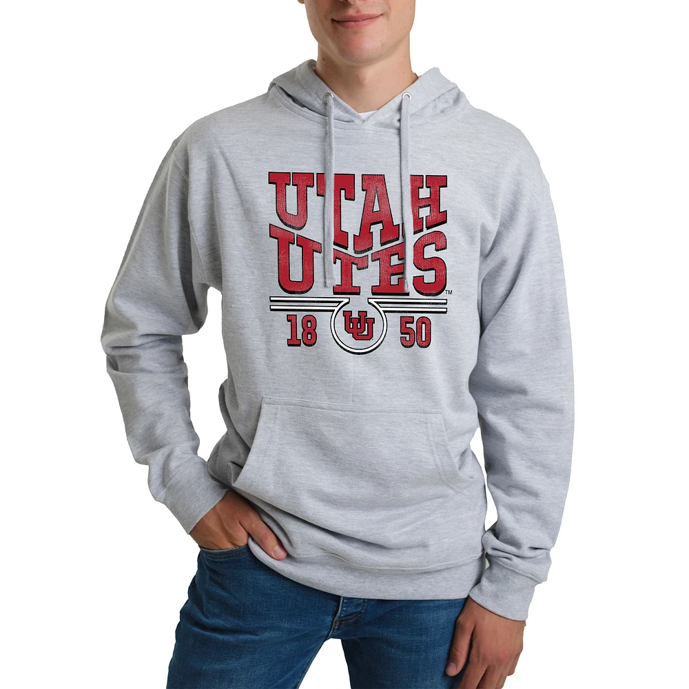 Unisex Uscape Apparel Heather Gray Utah Utes Standard Pullover Hoodie