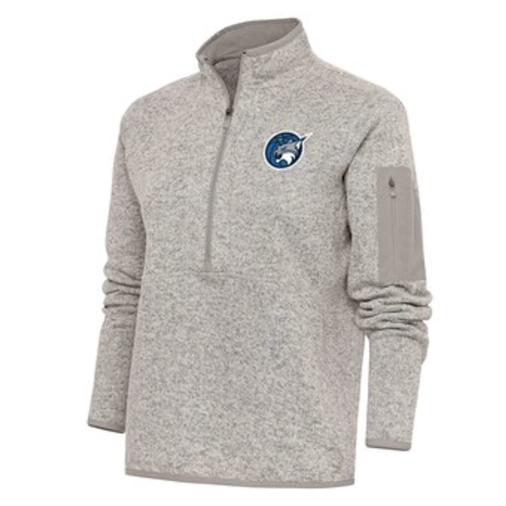 Women's Antigua Oatmeal Minnesota Lynx Fortune Half-Zip Jacket