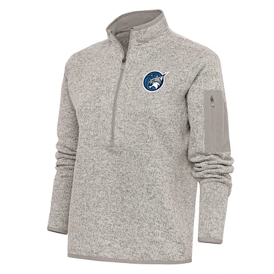 Women's Antigua Oatmeal Minnesota Lynx Fortune Half-Zip Jacket