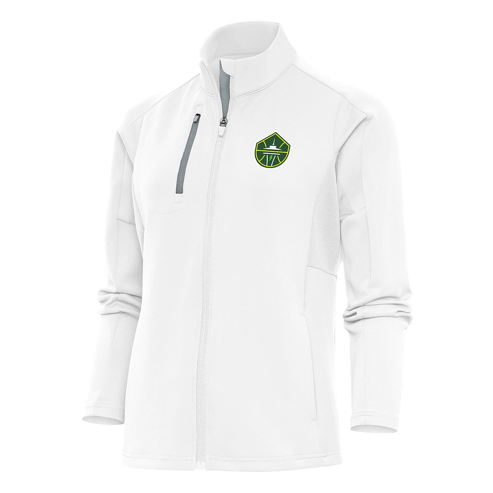 Women's Antigua White Seattle Storm Generation Full-Zip Jacket