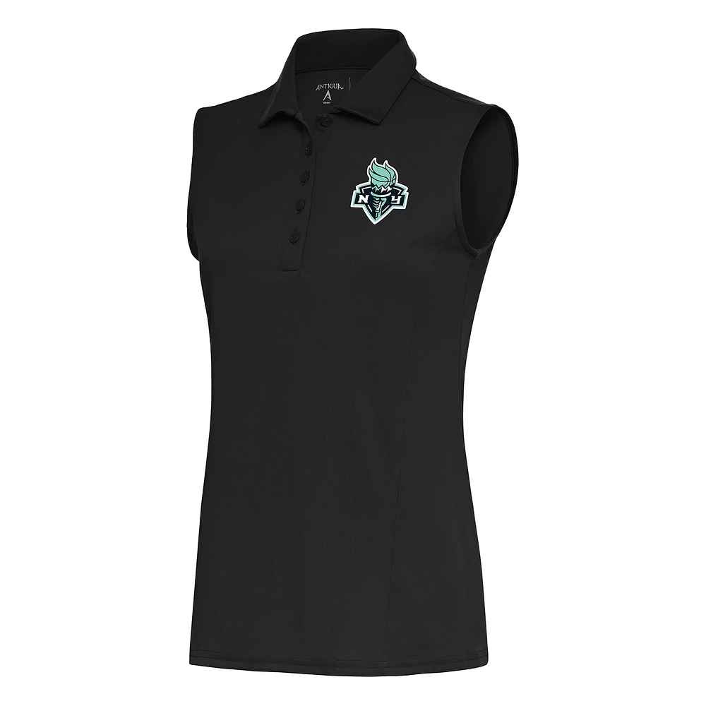 Women's Antigua Charcoal New York Liberty Tribute Sleeveless Polo