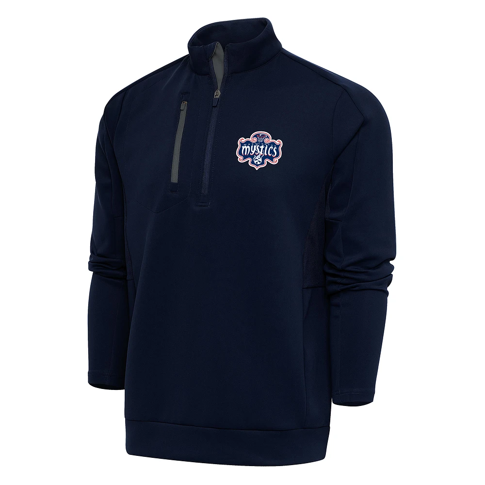 Men's Antigua Navy Washington Mystics Big & Tall Generation Quarter-Zip Jacket