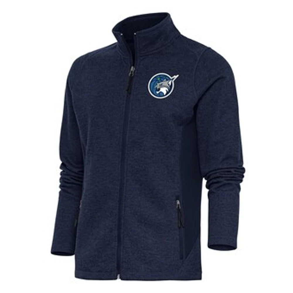 Women's Antigua Heather Navy Minnesota Lynx Course Full-Zip Jacket