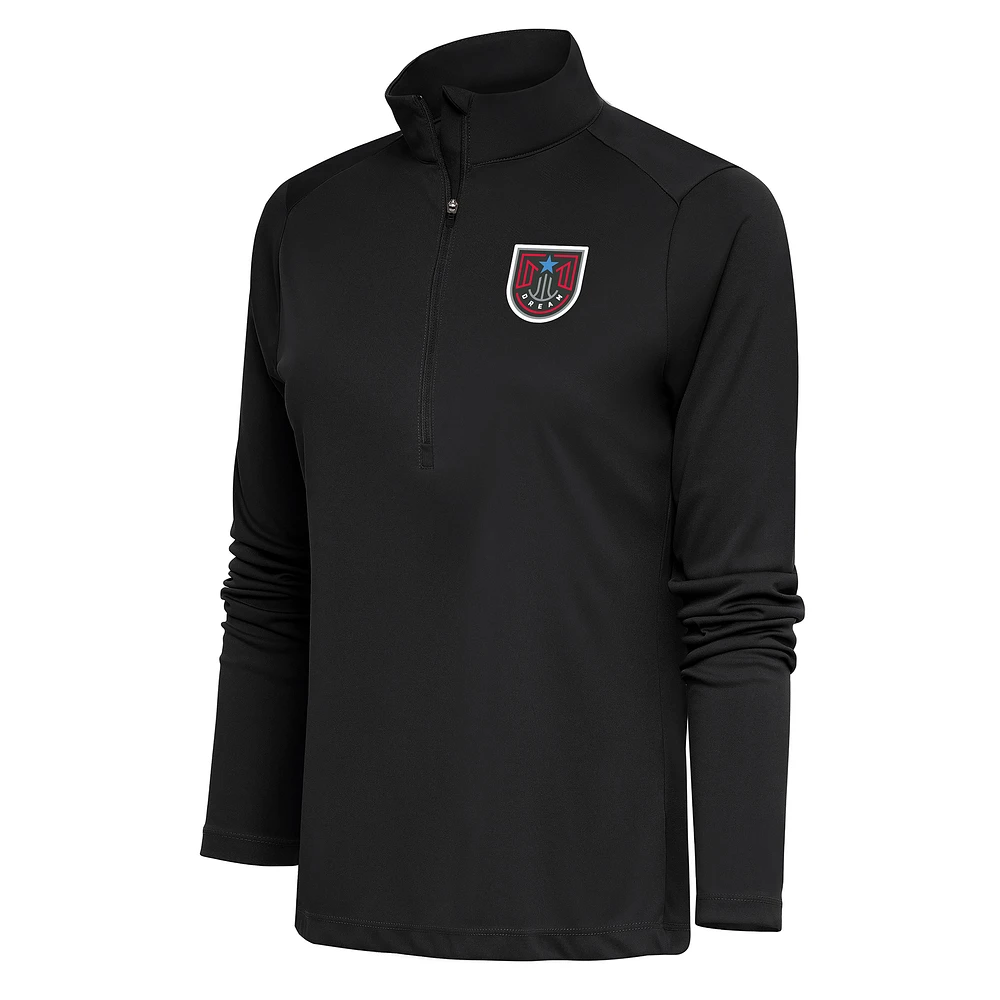 Women's Antigua Charcoal Atlanta Dream Tribute Half-Zip Jacket