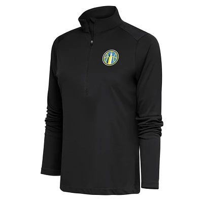 Women's Antigua Charcoal Chicago Sky Tribute Half-Zip Jacket