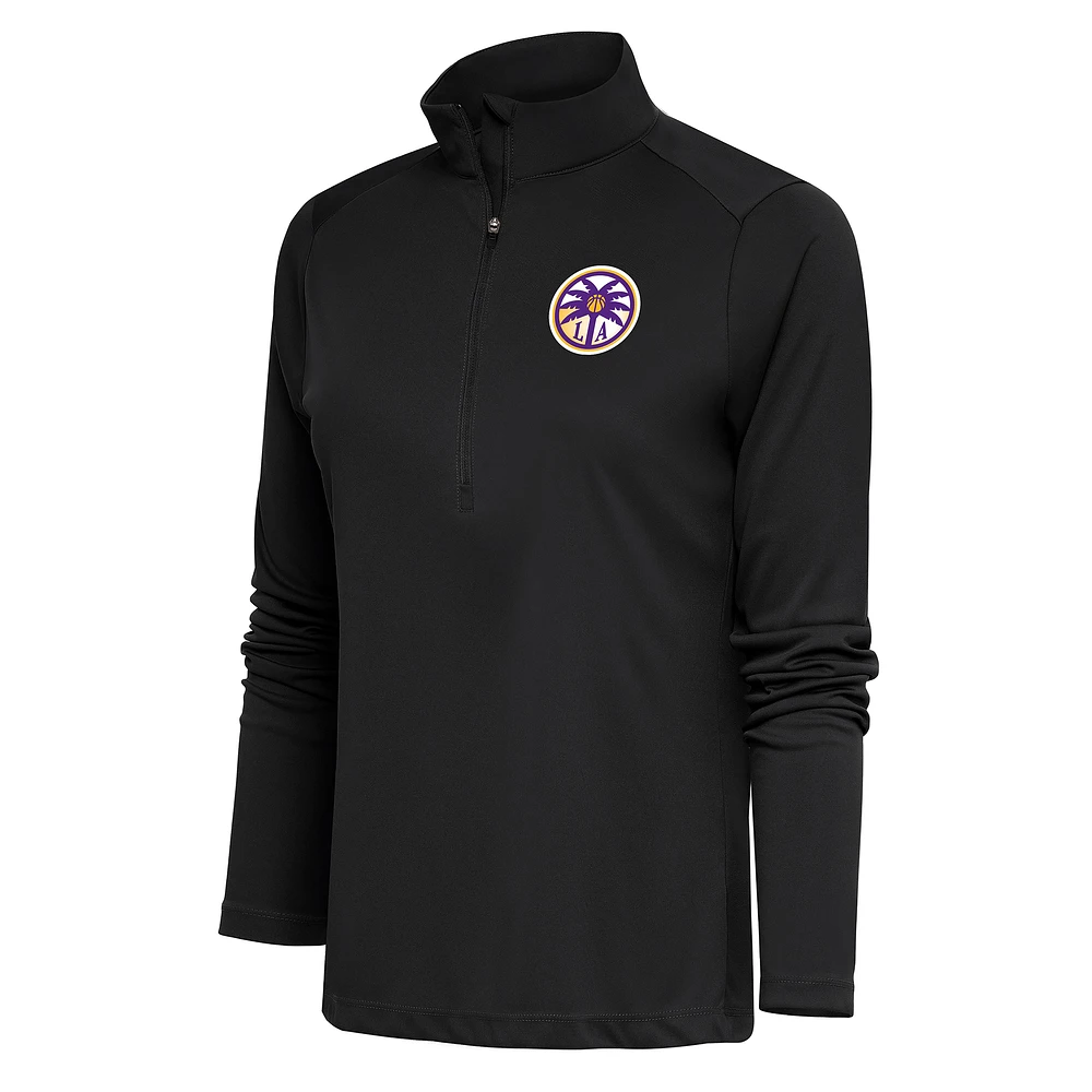 Women's Antigua Charcoal Los Angeles Sparks Tribute Half-Zip Jacket