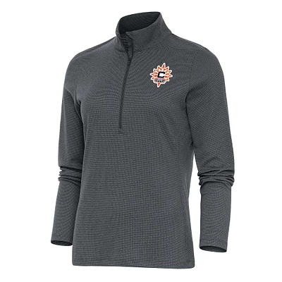 Women's Antigua Heather Charcoal Connecticut Sun Epic Half-Zip Jacket