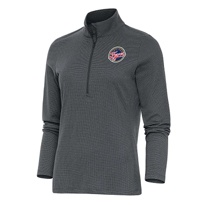 Women's Antigua Heather Charcoal Indiana Fever Epic Half-Zip Jacket