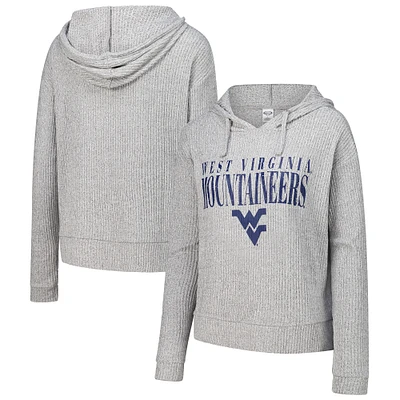 Women's Concepts Sport Heather Gray West Virginia Mountaineers Juniper Soft Modest Cropped Long Sleeve Hoodie Top