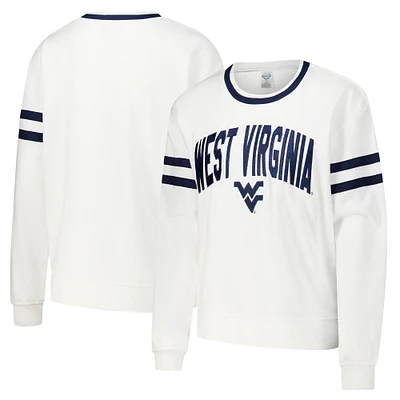 Women's Concepts Sport White West Virginia Mountaineers Borough French Terry Arch Over Long Sleeve Top