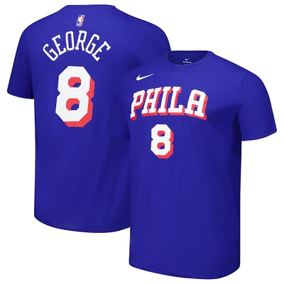 Unisex Nike Paul George Royal Philadelphia 76ers Name & Number T-Shirt