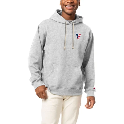Men's League Collegiate Wear Heather Gray Virginia Cavaliers Red, White & Hoo Classic Oxford Essentials Pullover Hoodie