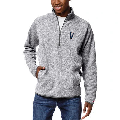 Men's League Collegiate Wear Heather Gray Virginia Cavaliers Sarnac Raglan Quarter-Zip Top