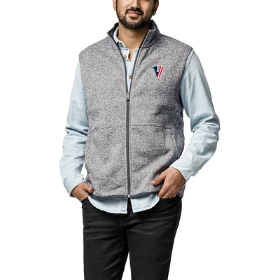 Men's League Collegiate Wear Heather Gray Virginia Cavaliers Red, White & Hoo Saranac Full-Zip Vest