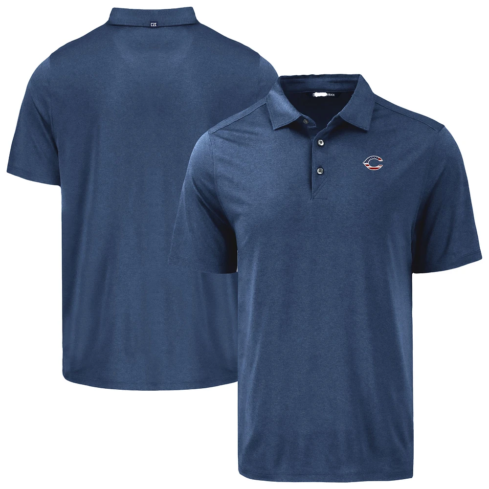Men's Cutter & Buck Navy Cincinnati Reds Coastline Epic Comfort Eco Recycled Polo