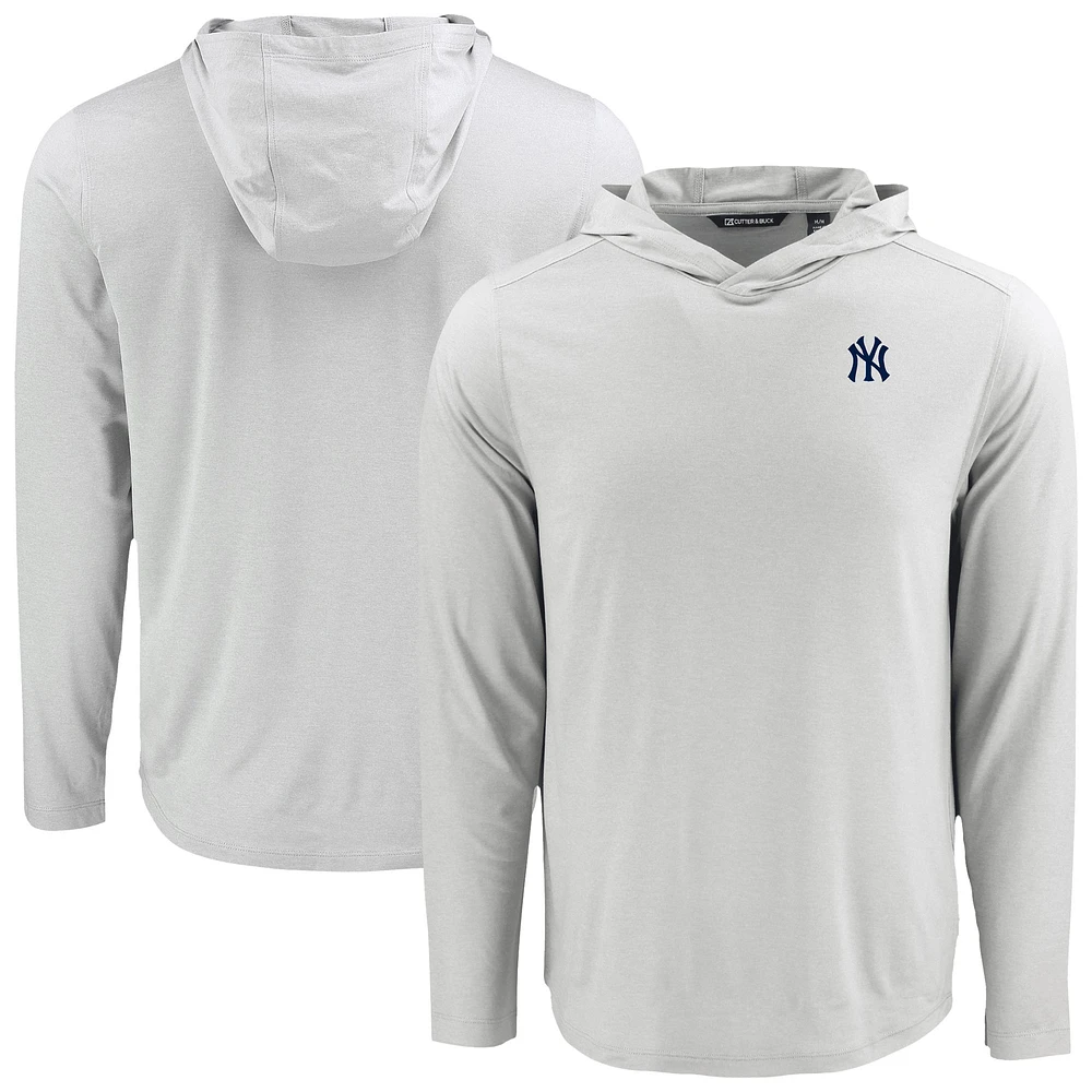Men's Cutter & Buck New York Yankees Coastline Epic Comfort Recycled Eco Hoodie Long Sleeve T-Shirt