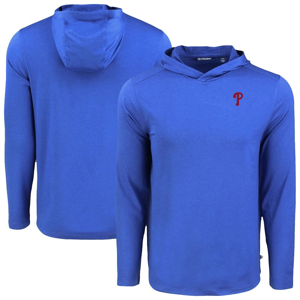 Men's Cutter & Buck Royal Philadelphia Phillies Coastline Epic Comfort Recycled Eco Hoodie Long Sleeve T-Shirt