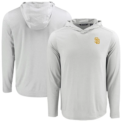 Men's Cutter & Buck San Diego Padres Coastline Epic Comfort Recycled Eco Hoodie Long Sleeve T-Shirt