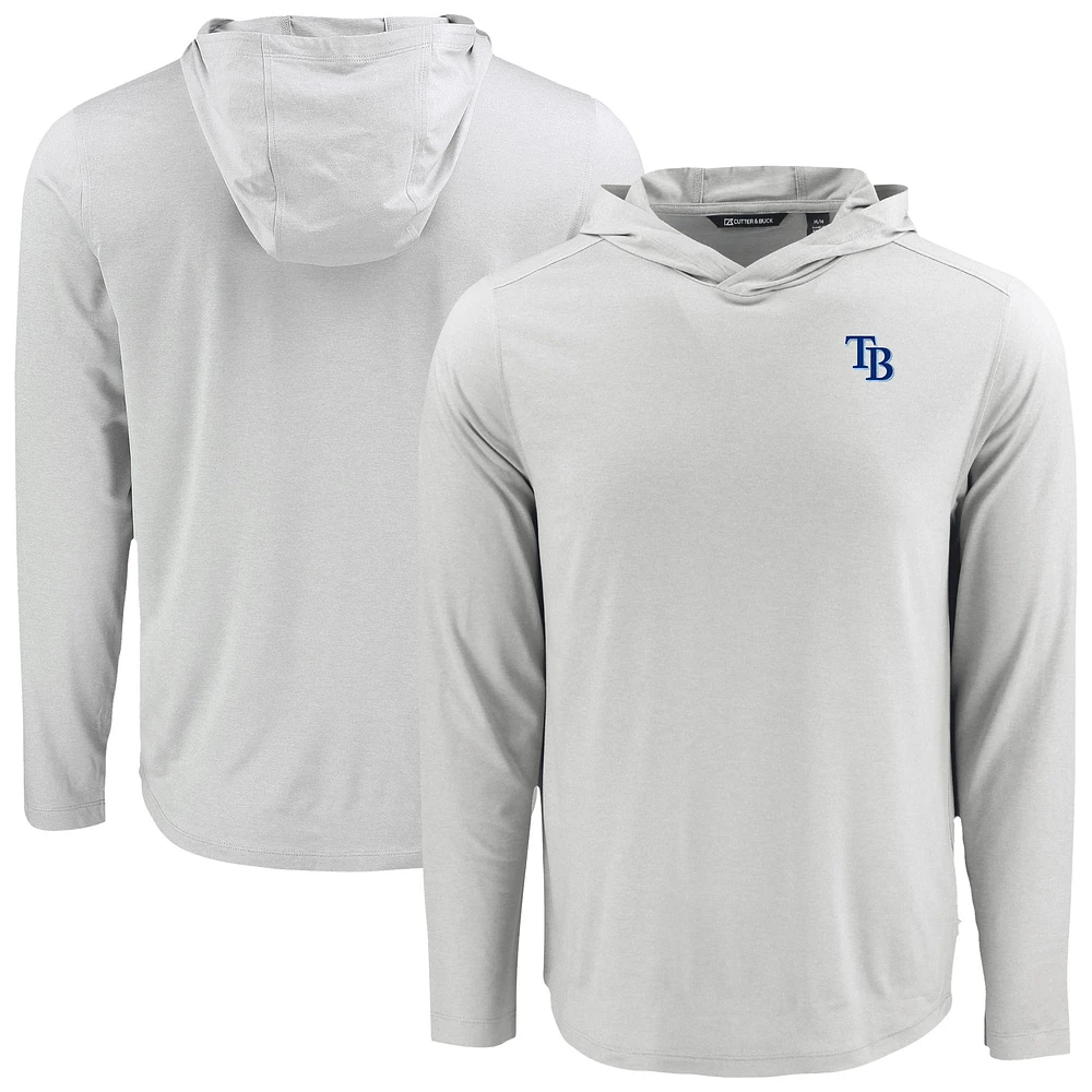 Men's Cutter & Buck Tampa Bay Rays Coastline Epic Comfort Recycled Eco Hoodie Long Sleeve T-Shirt
