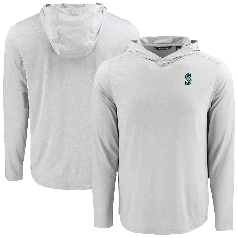 Men's Cutter & Buck Seattle Mariners Coastline Epic Comfort Recycled Eco Hoodie Long Sleeve T-Shirt