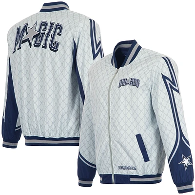 Men's JH Design Gray Orlando Magic 2024/25 City Edition Full-Zip Nylon Bomber Jacket