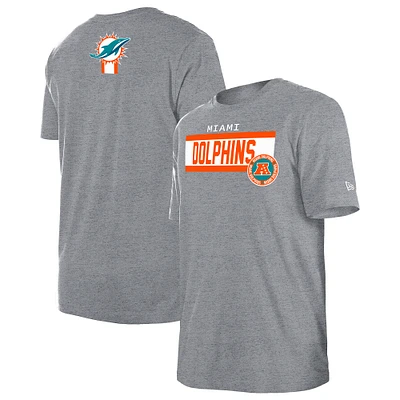 Men's New Era Gray Miami Dolphins 3rd Down High Density Print T-Shirt