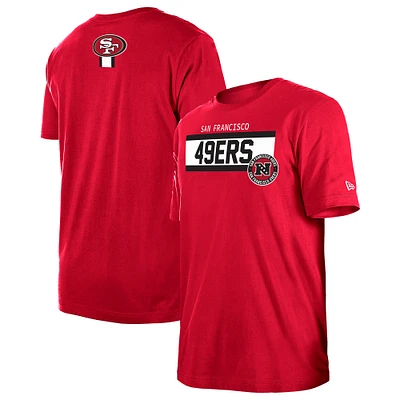 Men's New Era Scarlet San Francisco 49ers 3rd Down High Density Print T-Shirt