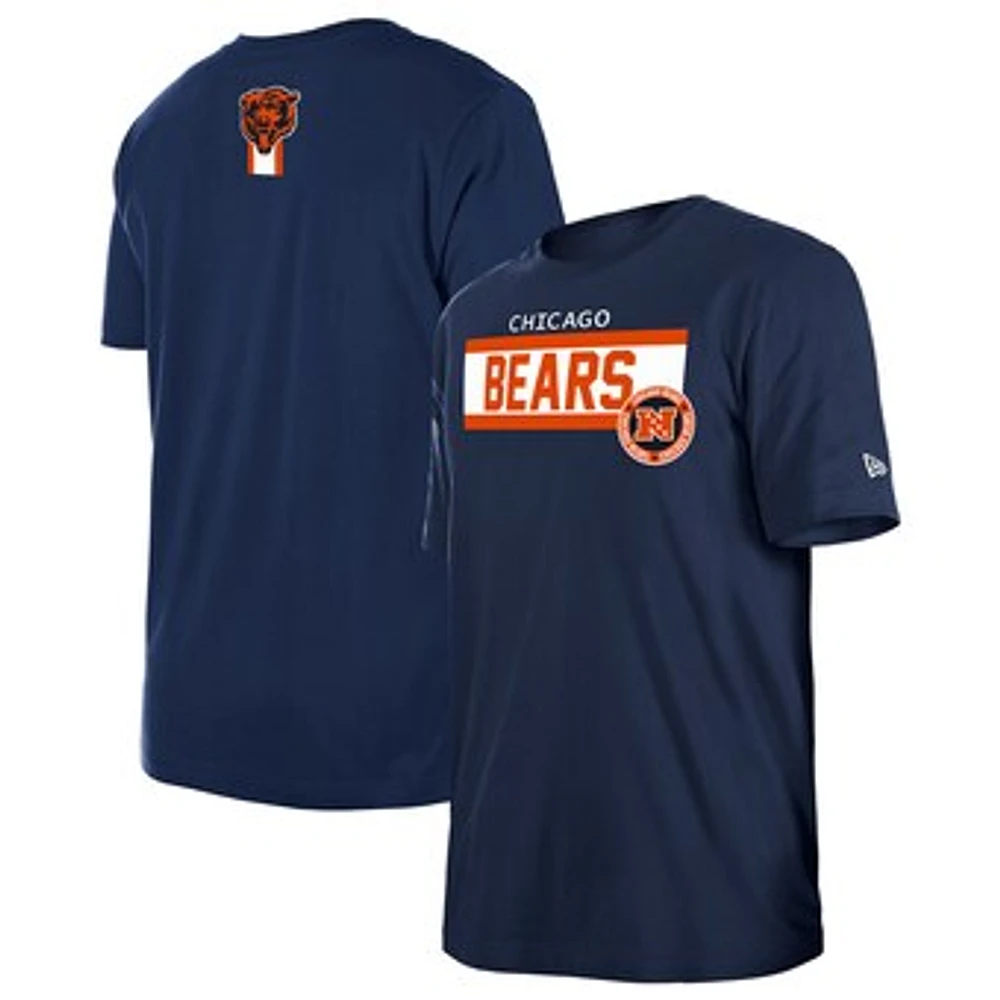 Men's New Era Navy Chicago Bears 3rd Down High Density Print T-Shirt