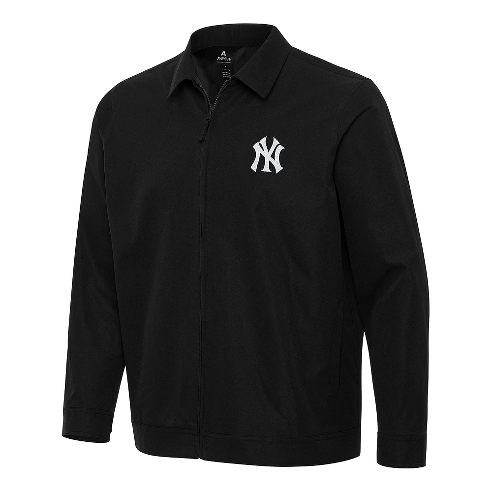 Men's Antigua Black New York Yankees Pivot Full-Zip Jacket