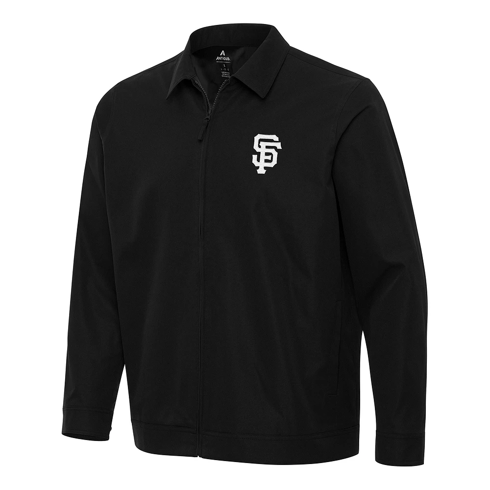 Men's Antigua Black San Francisco Giants Pivot Full-Zip Jacket