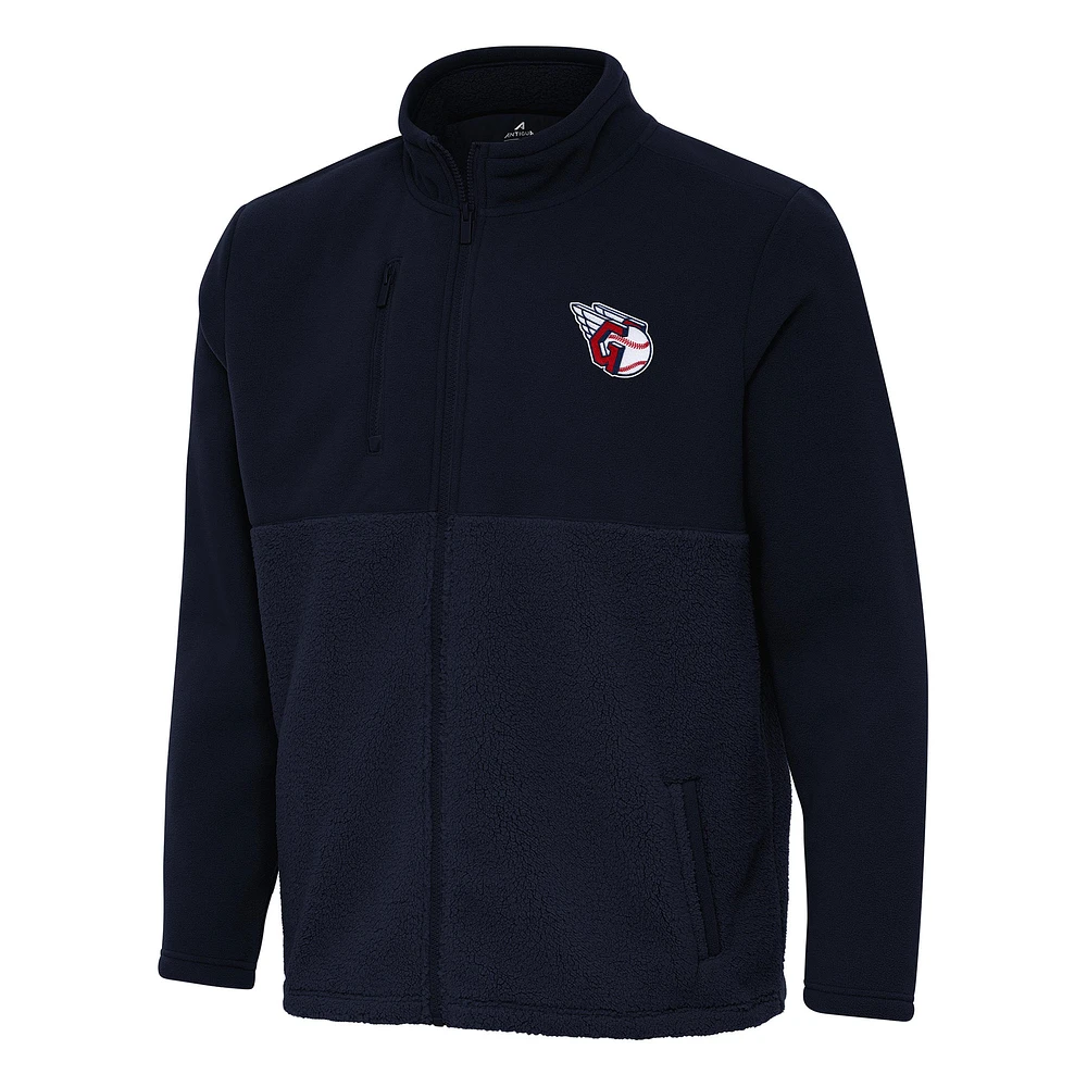 Men's Antigua Navy Cleveland Guardians Daily Fused Full-Zip Jacket