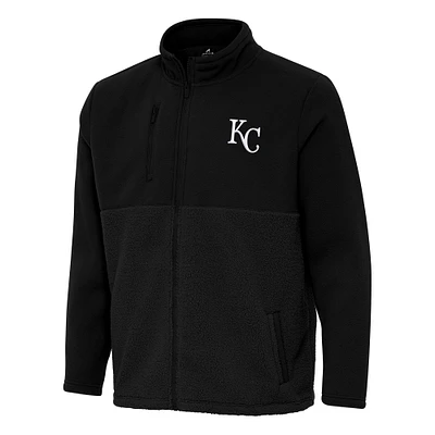 Men's Antigua Black Kansas City Royals Daily Fused Full-Zip Jacket