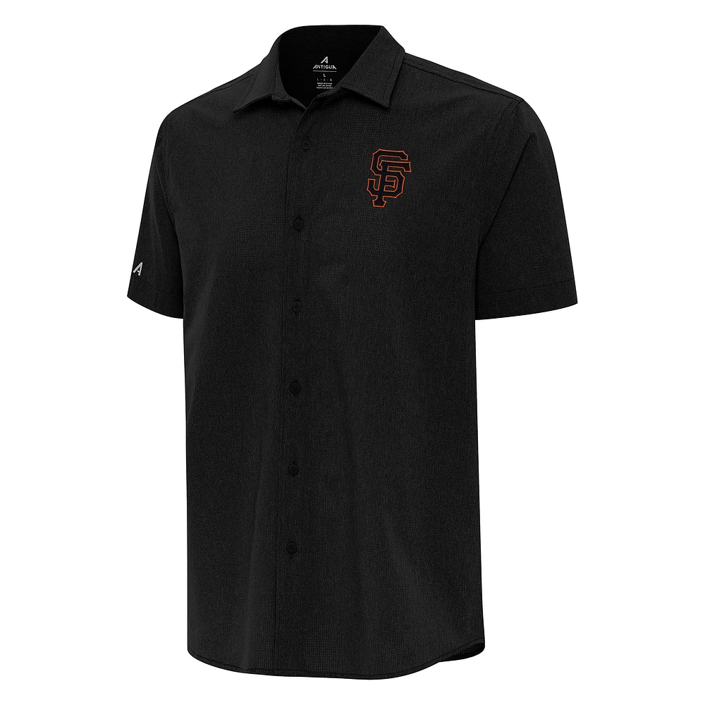 Men's Antigua Black San Francisco Giants Activate Button-Up Shirt