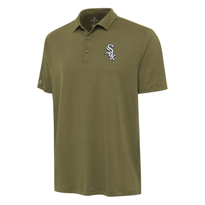 Men's Antigua Olive Chicago White Sox Reprocess Polo
