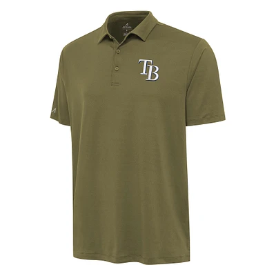 Men's Antigua Olive Tampa Bay Rays Reprocess Polo