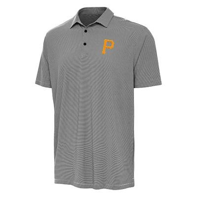 Men's Antigua Black/White Pittsburgh Pirates Twine Polo