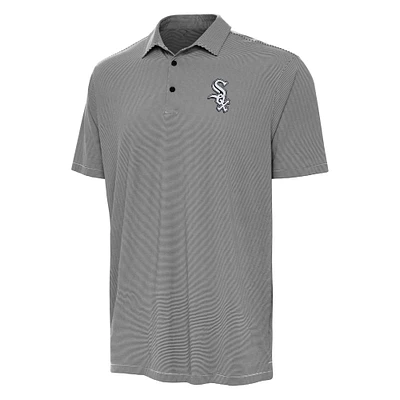 Men's Antigua Black/White Chicago White Sox Twine Polo