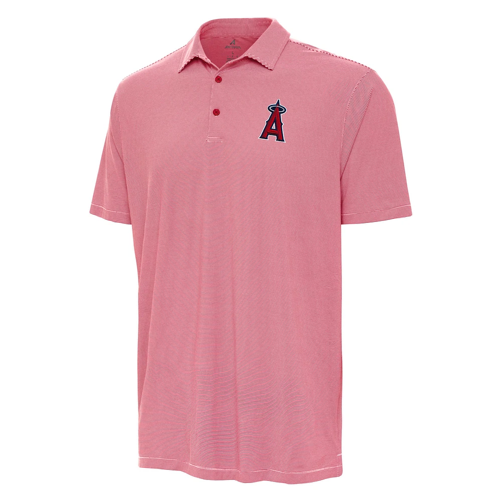 Men's Antigua Red/White Los Angeles Angels Twine Polo