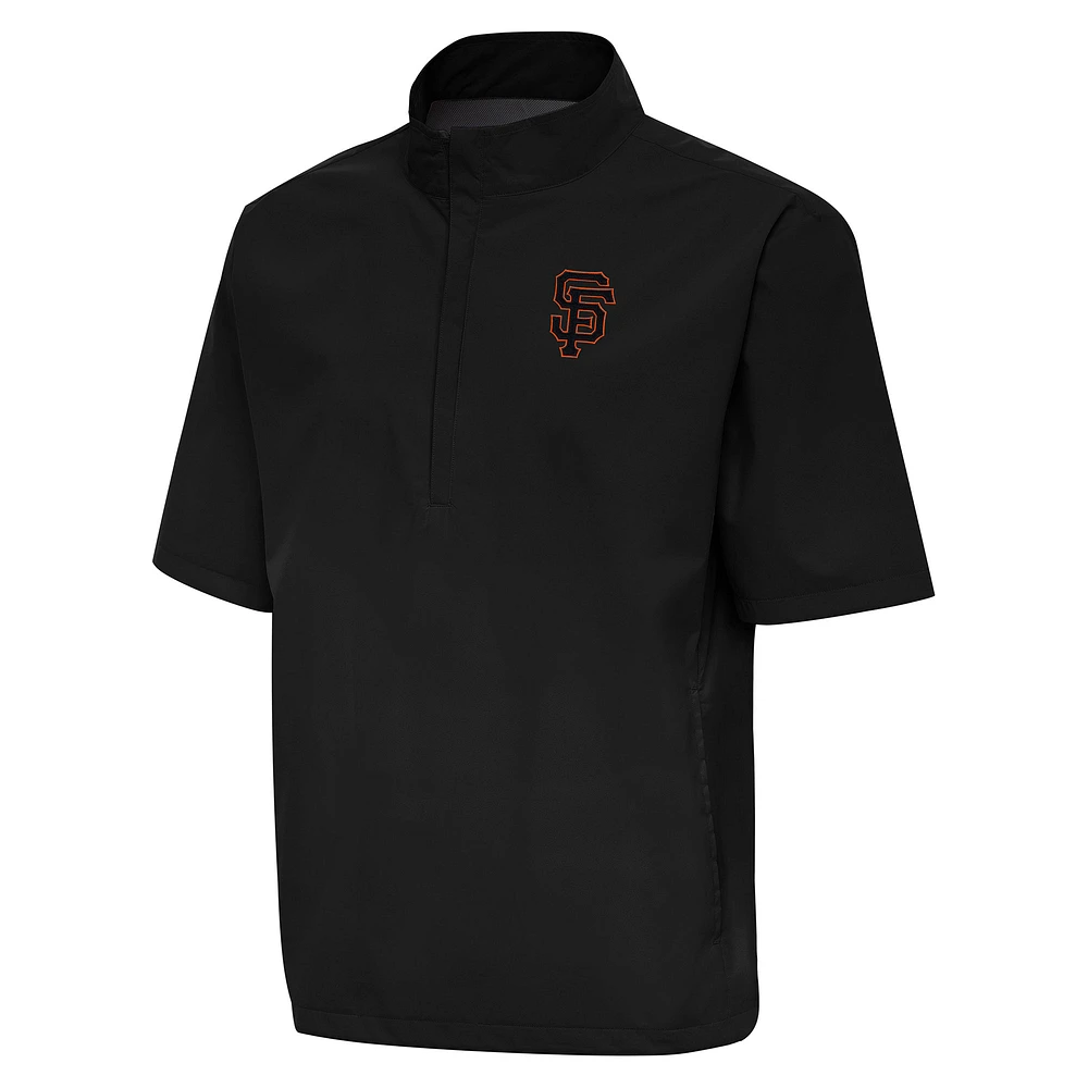 Men's Antigua Black San Francisco Giants Brisk Quarter-Zip Wind Shirt